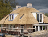 Nieuwbouw van rieten daken en kappen